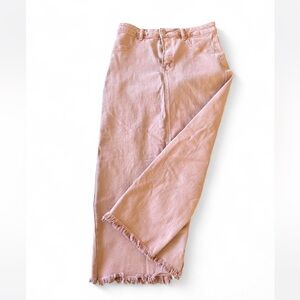 Women's Pink Frayed Hem Jeans